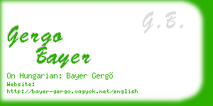 gergo bayer business card