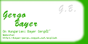 gergo bayer business card